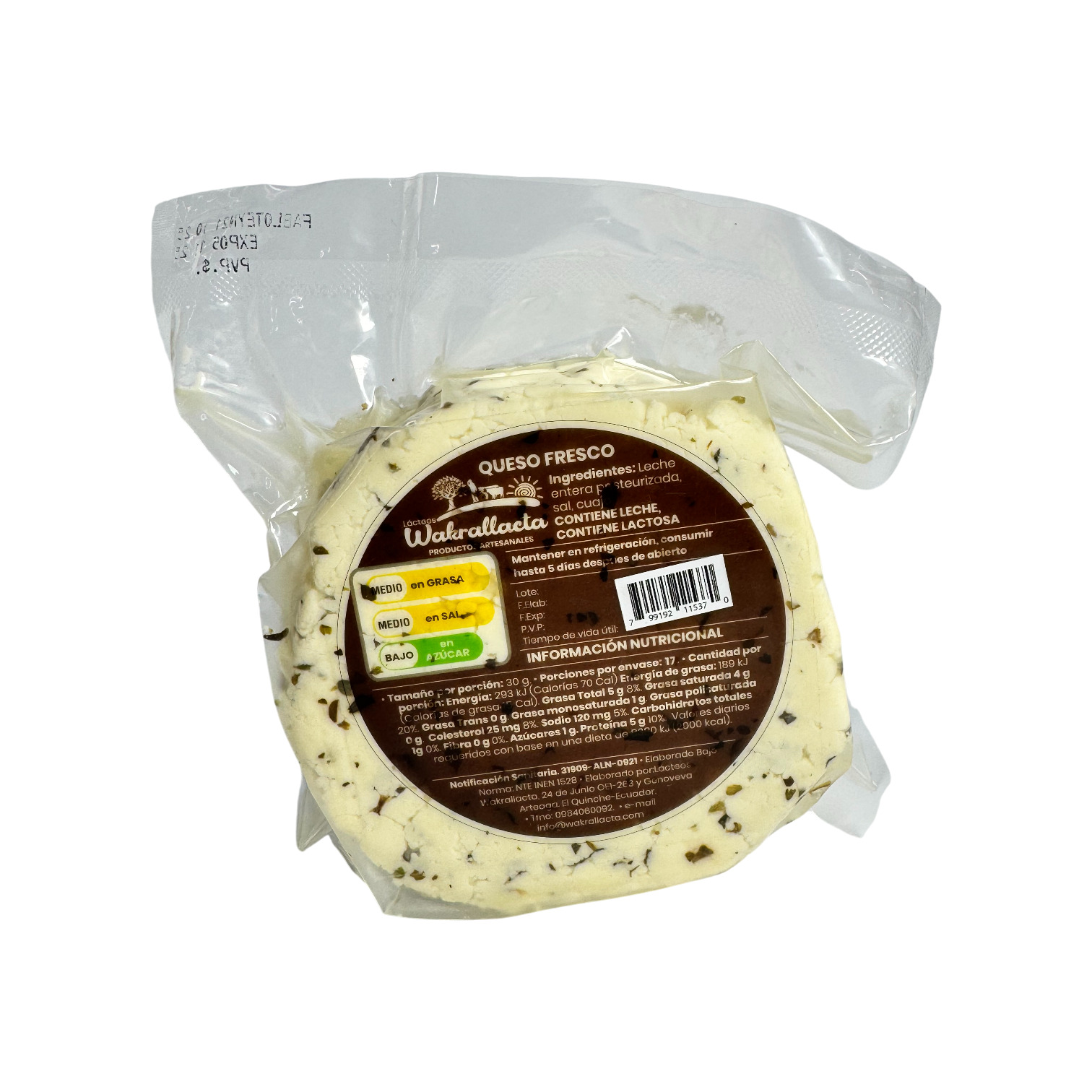 WAKRALLACTA - Queso fresco con orégano