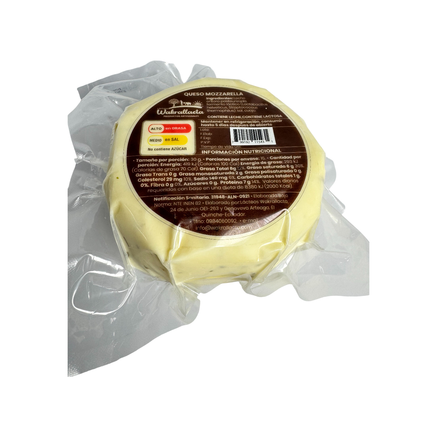 WAKRALLACTA - Queso mozzarella con especies