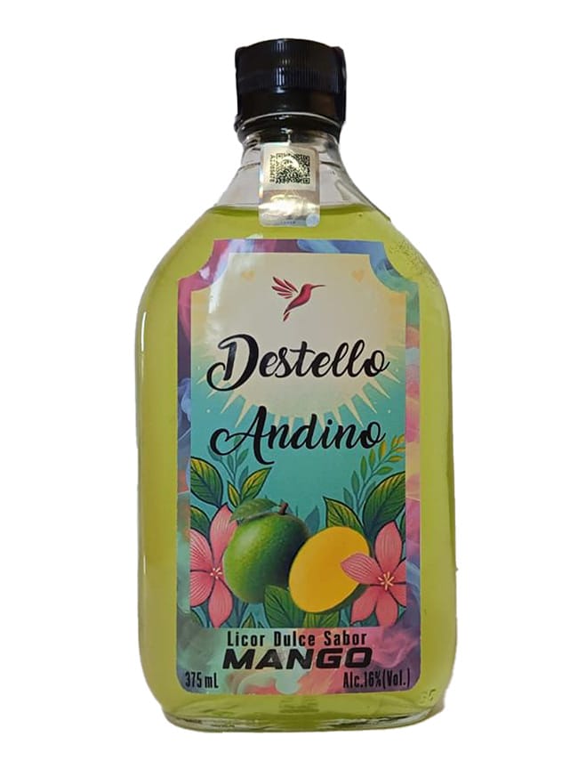Destello Andino Licor Dulce Sabor Mango 375mL