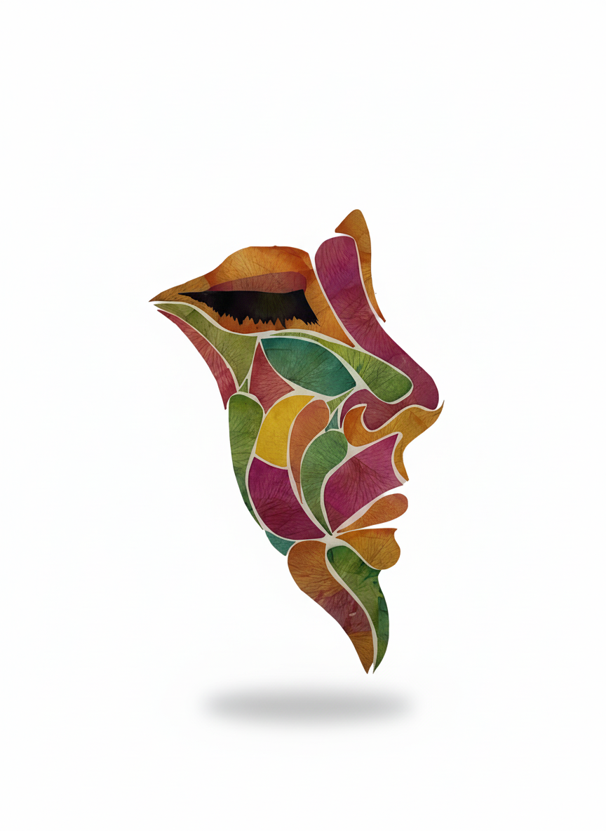 Cuadros decorativos en arte de flores secas (Rostro)