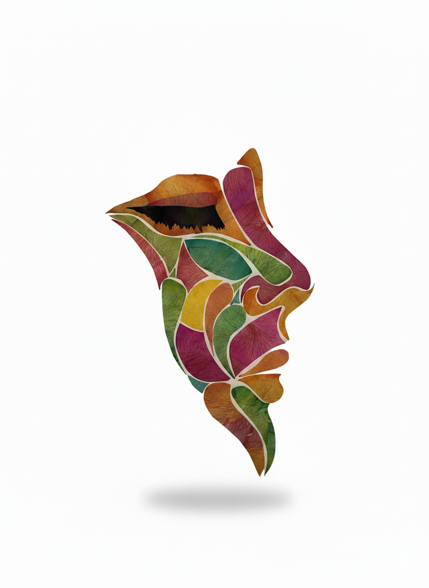 Cuadros decorativos en arte de flores secas (Rostro)