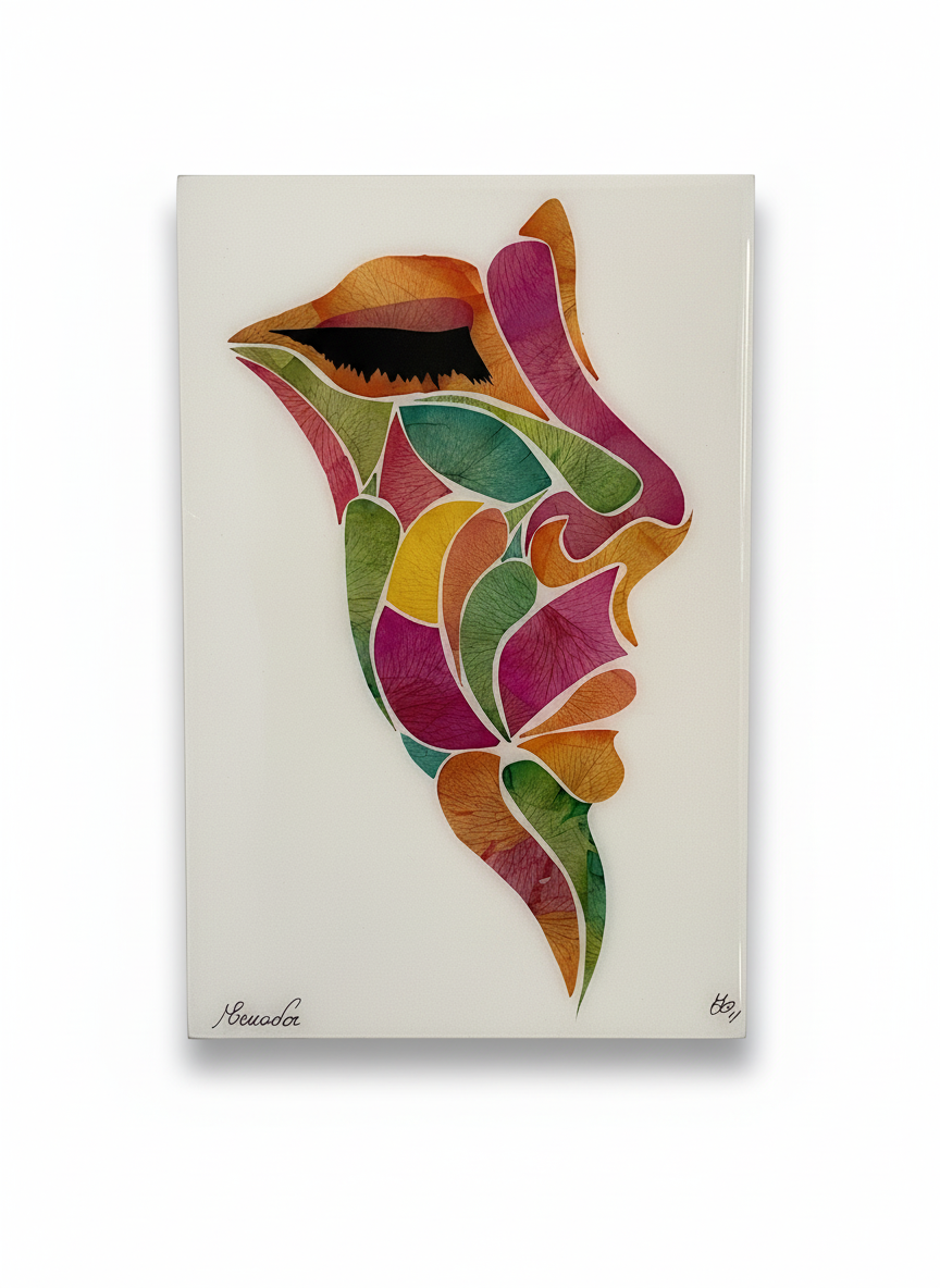 Cuadros decorativos en arte de flores secas (Rostro)