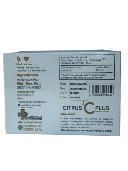 VITAMINA “C” CITRUS C PLUS - MEGADOSIS BEBIBLE