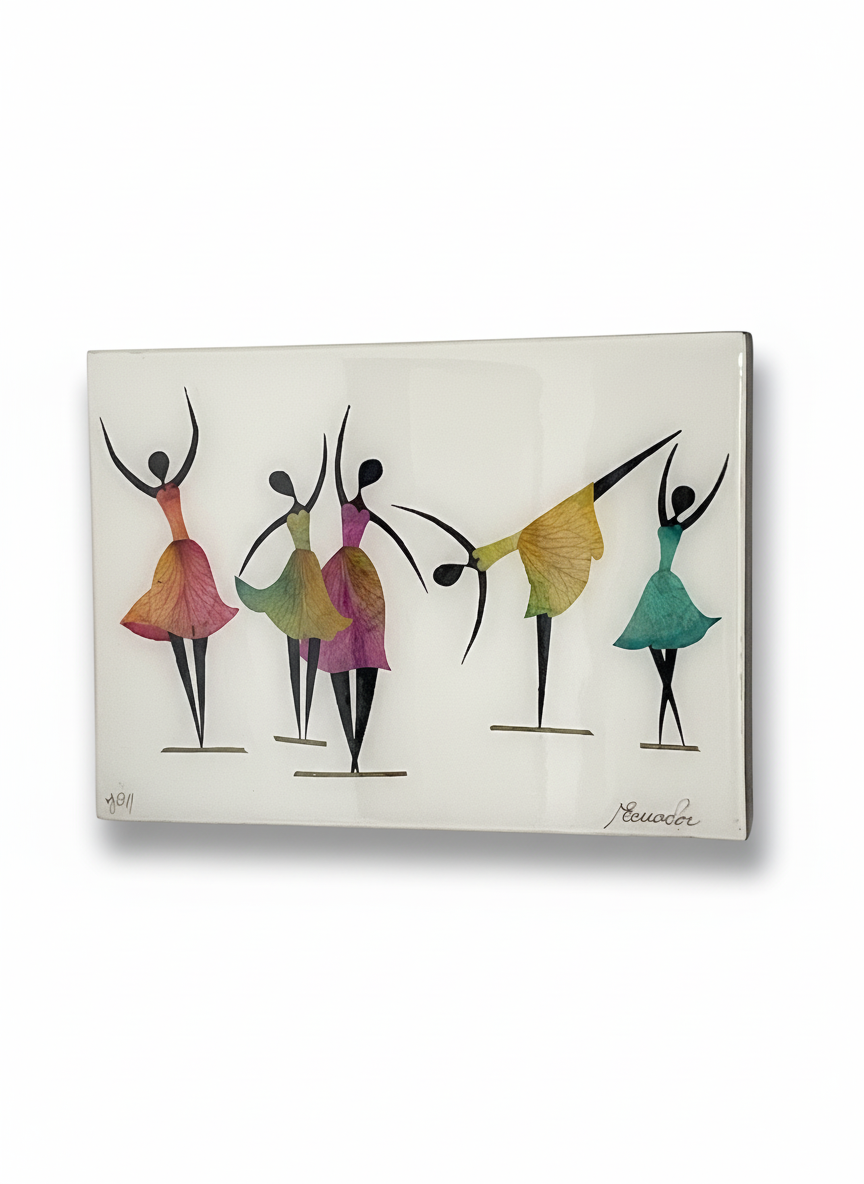 Cuadros decorativos en arte de flores secas (Bailarinas)