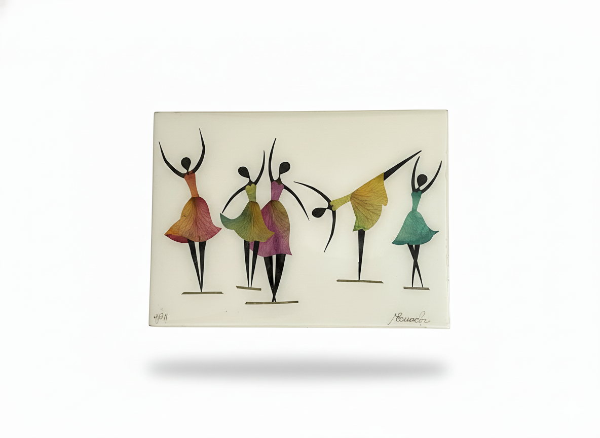 Cuadros decorativos en arte de flores secas (Bailarinas)