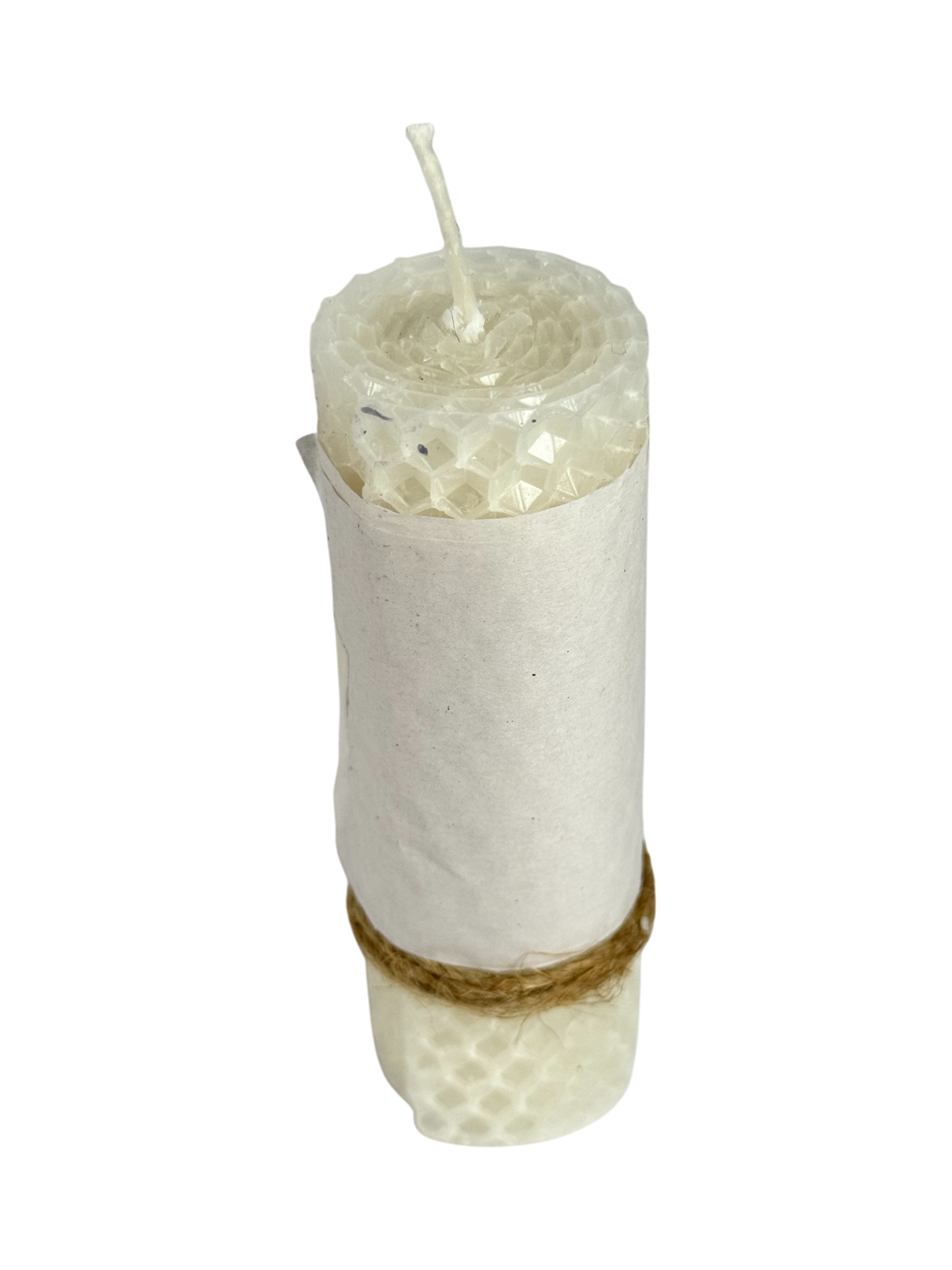 CAMARI - Vela de cera de abeja mediana blanca