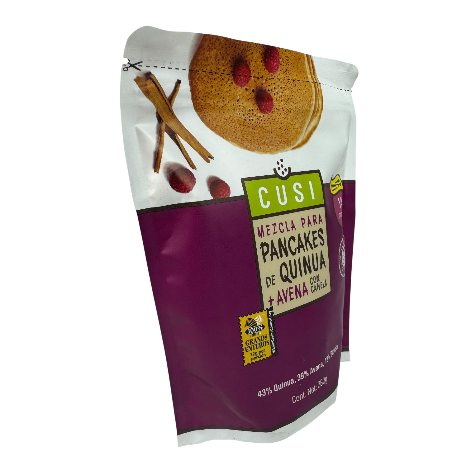 CUSI - Mezcla para pancakes de Quinua + avena con canela