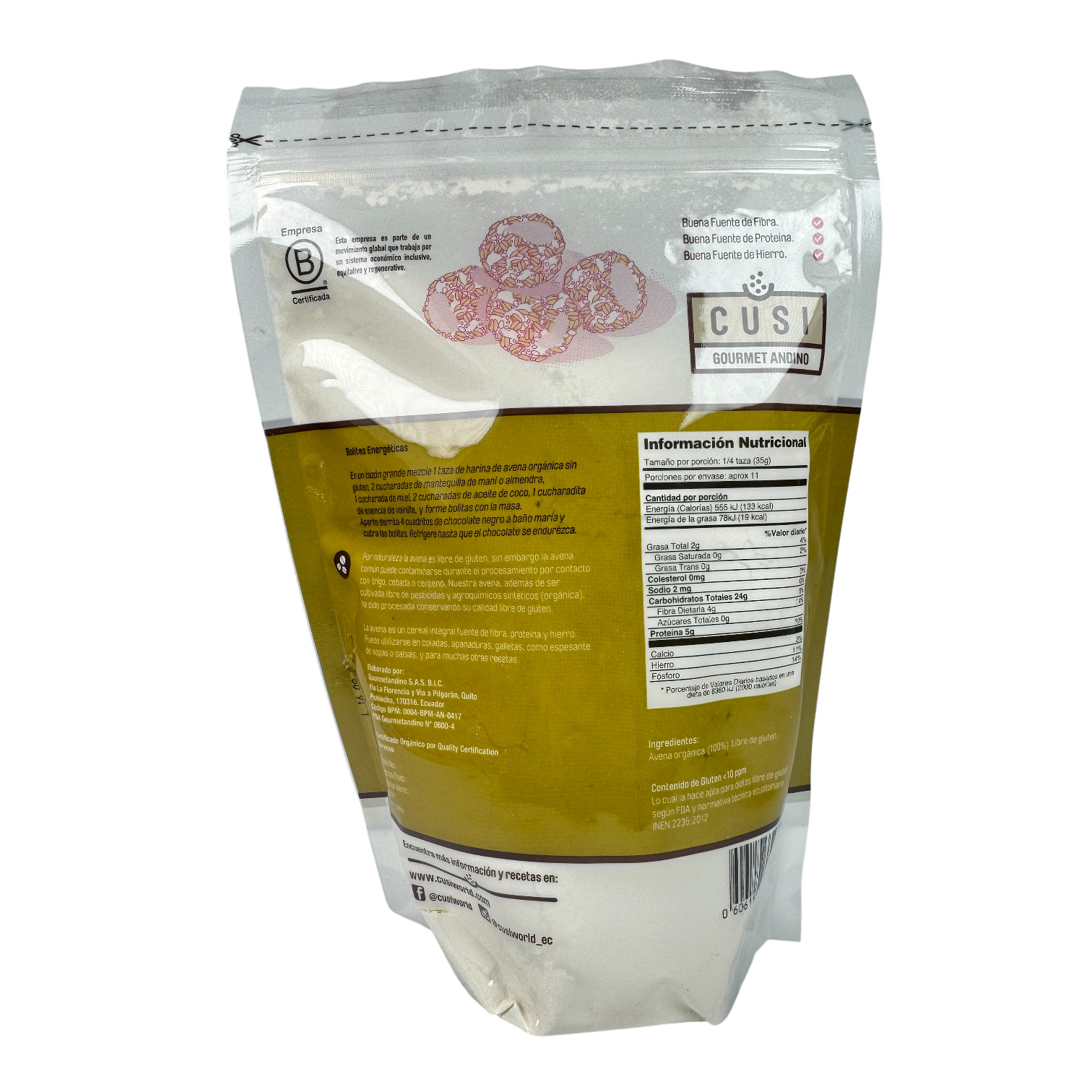 CUSI - Harina de avena orgánica sin gluten