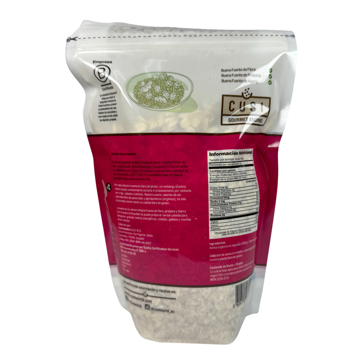 CUSI - Avena orgánica sin gluten