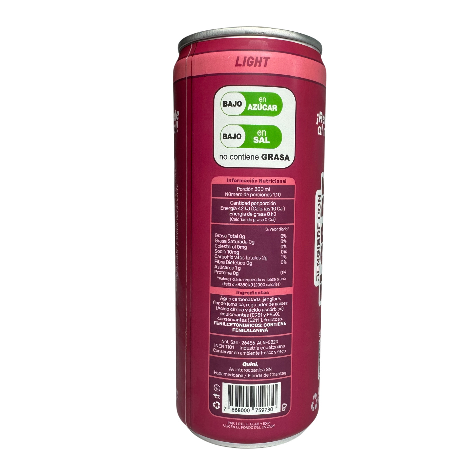 QUINI - Bebida natural de Jengibre con flor de Jamaica