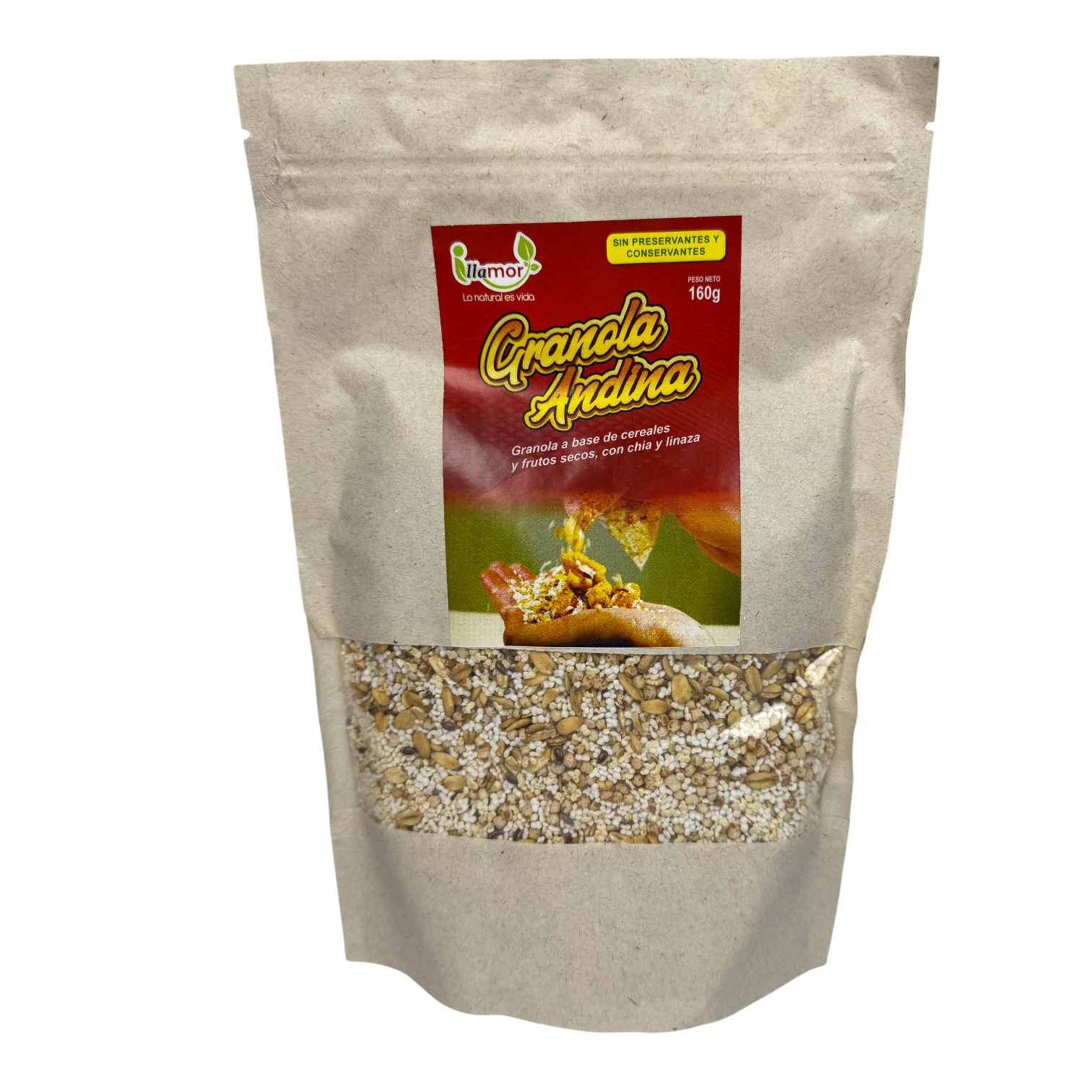 ILLAMOR - Granola a base de cereales y frutos secos, con chía y linaza.