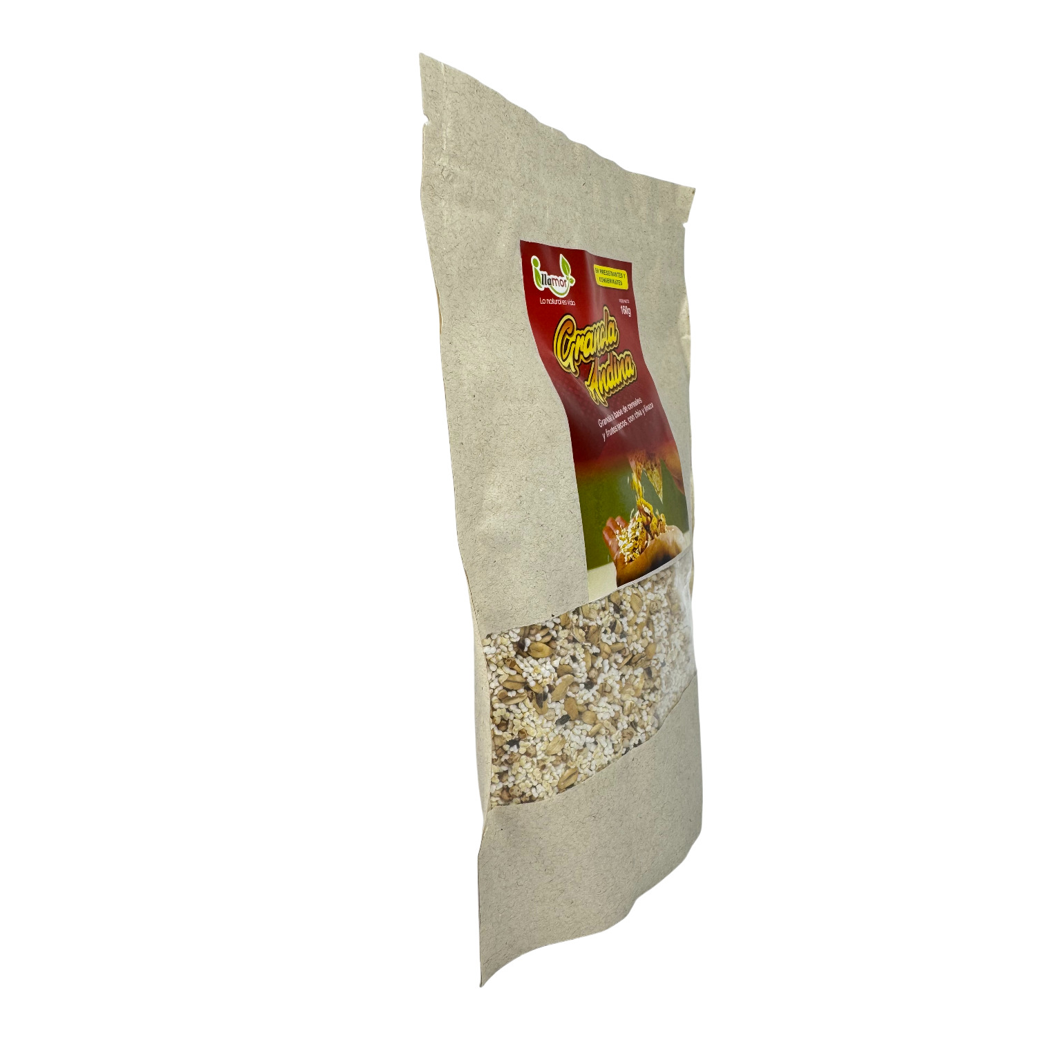 ILLAMOR - Granola a base de cereales y frutos secos, con chía y linaza.