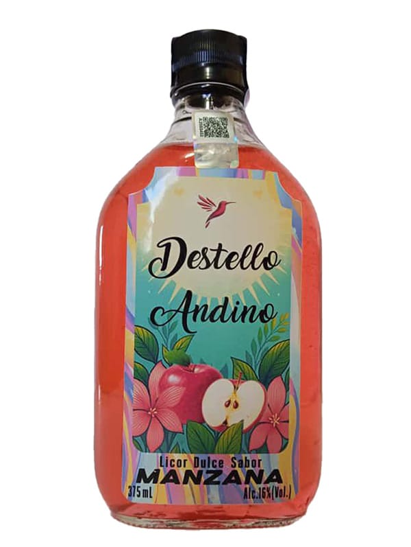 Destello Andino Licor Dulce Sabor Manzana 375mL