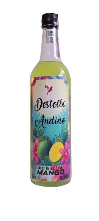 Destello Andino Licor Dulce Sabor Mango 750mL