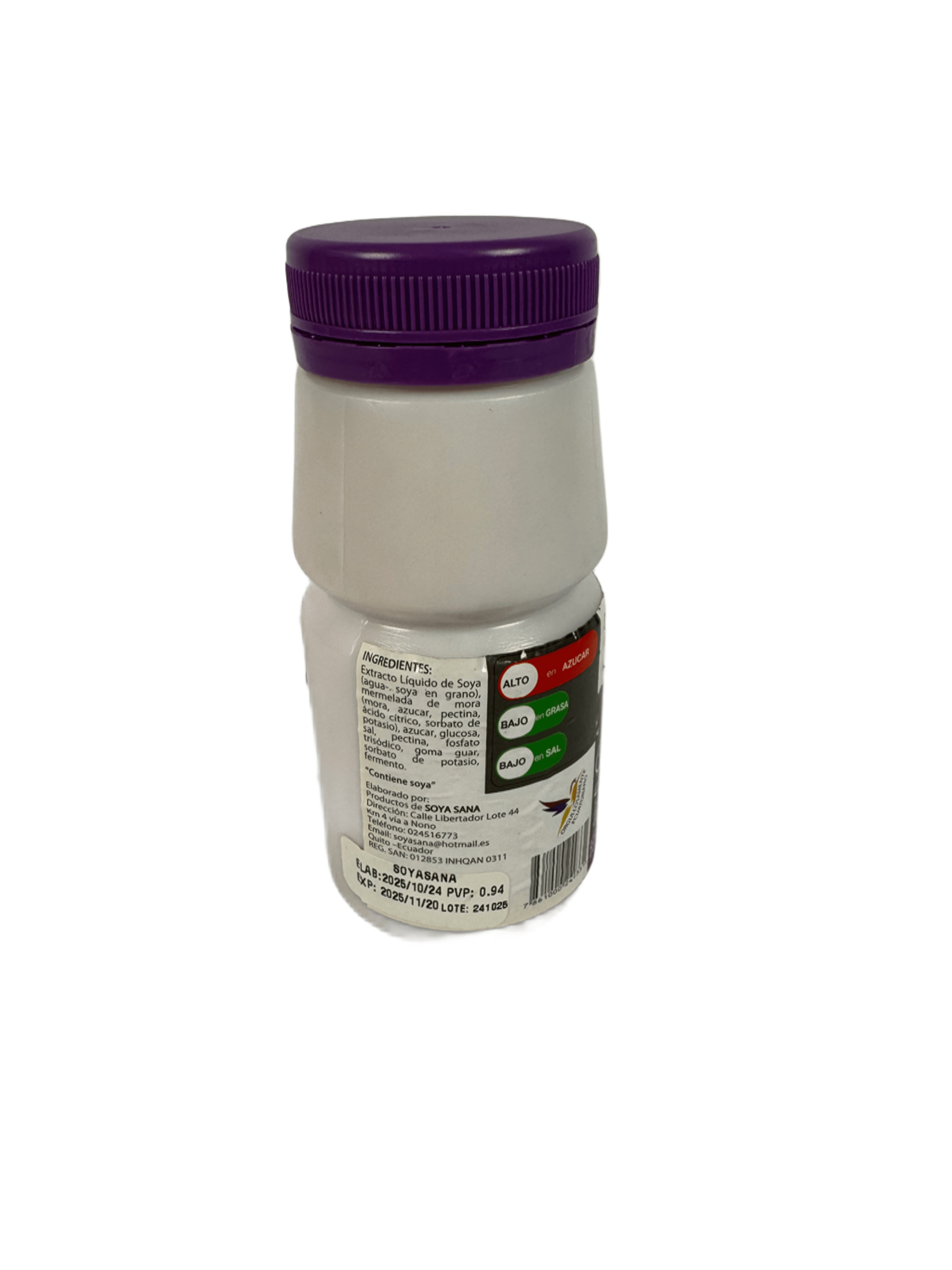 SOYGURT - Bebida fermentada de soya con mora