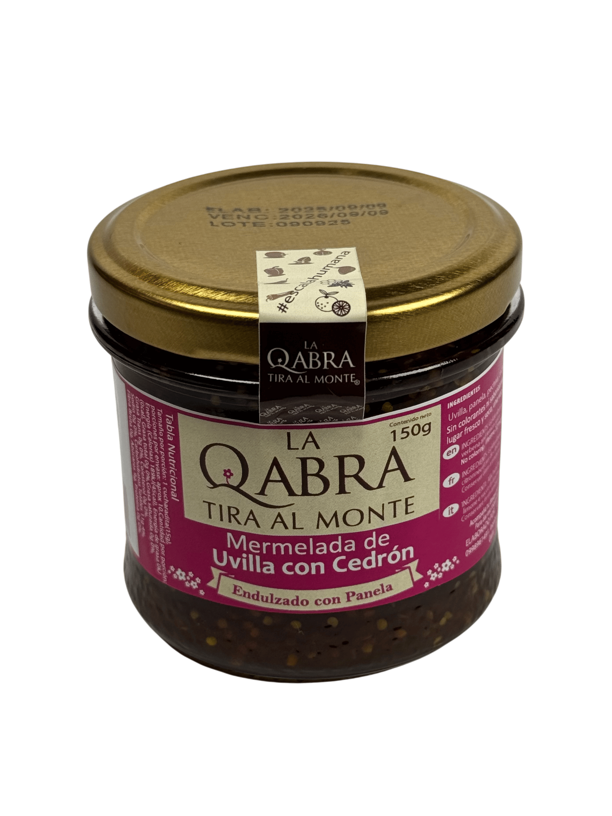 LA QABRA TIRA AL MONTE - Mermelada con uvilla con cedrón