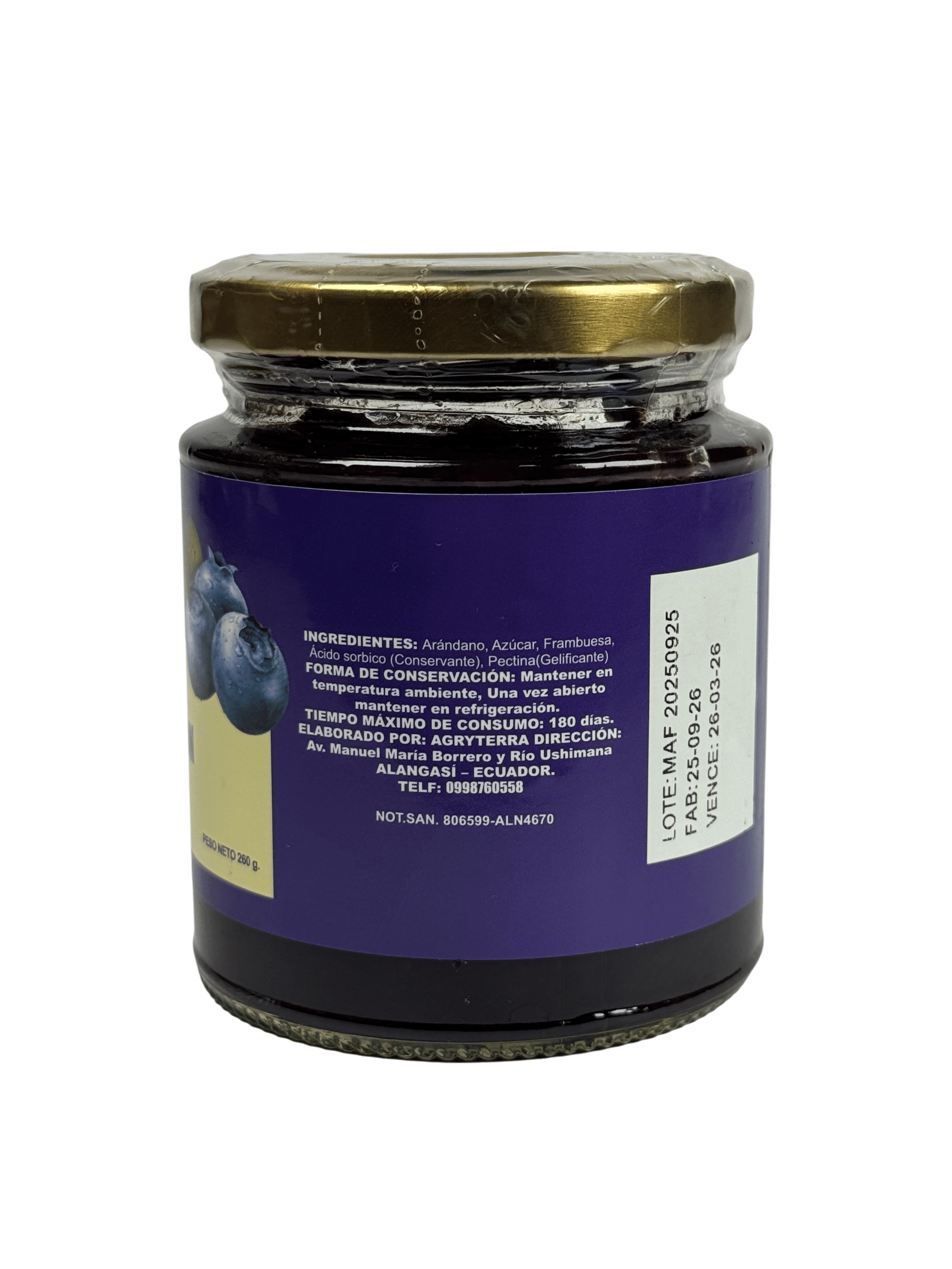 AGRITERRA - Mermelada de arándano con frambuesa