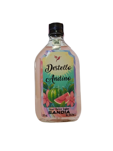 Destello Andino Licor Dulce Sabor Sandía 375mL