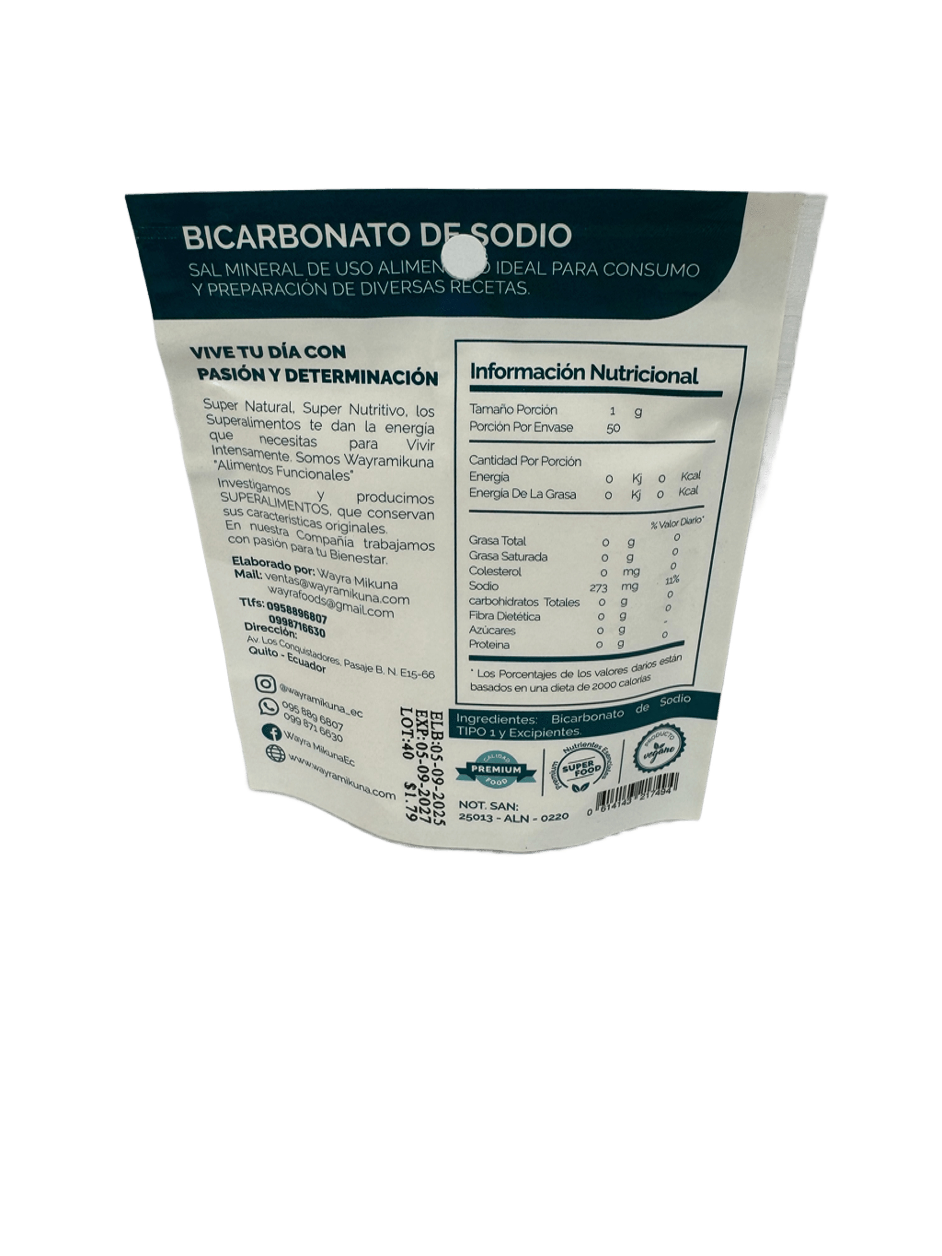 SUPER FOOD - Bicarbonato de sodio - sal mineral