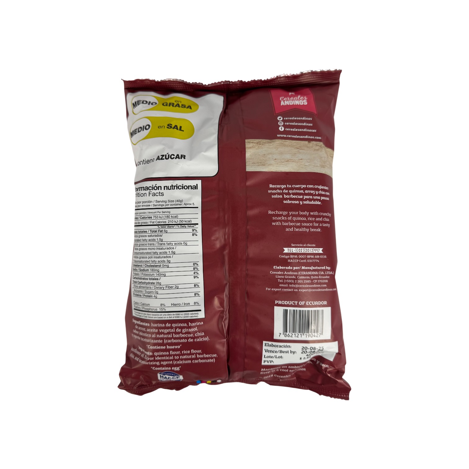 CEREALES ANDINOS -Snack barbecue quinua + chia