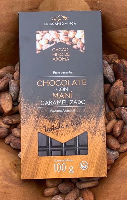 chocolate al 75% con mani caramelizado