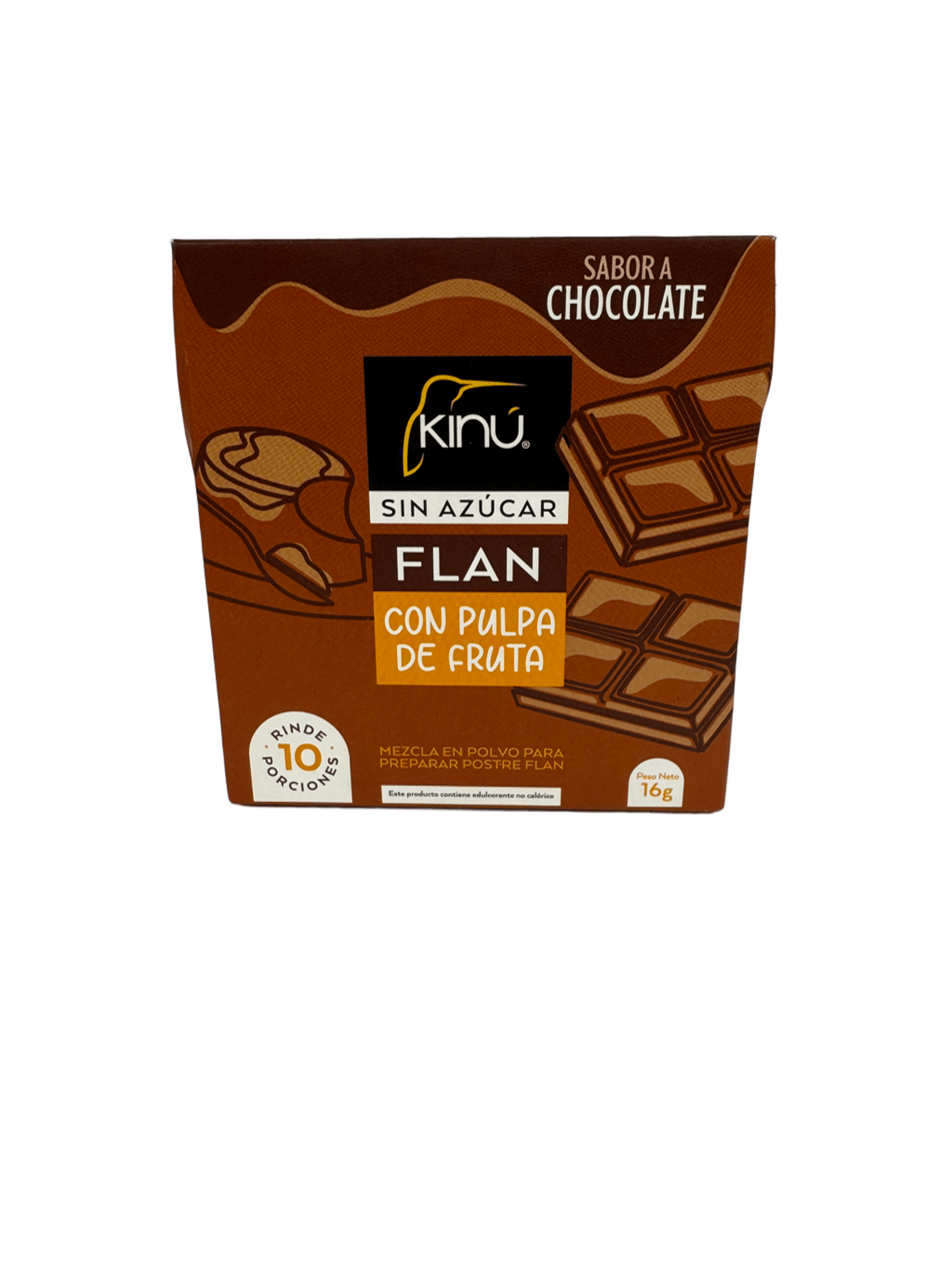 KINU - Flan de chocolate con pulpa de fruta