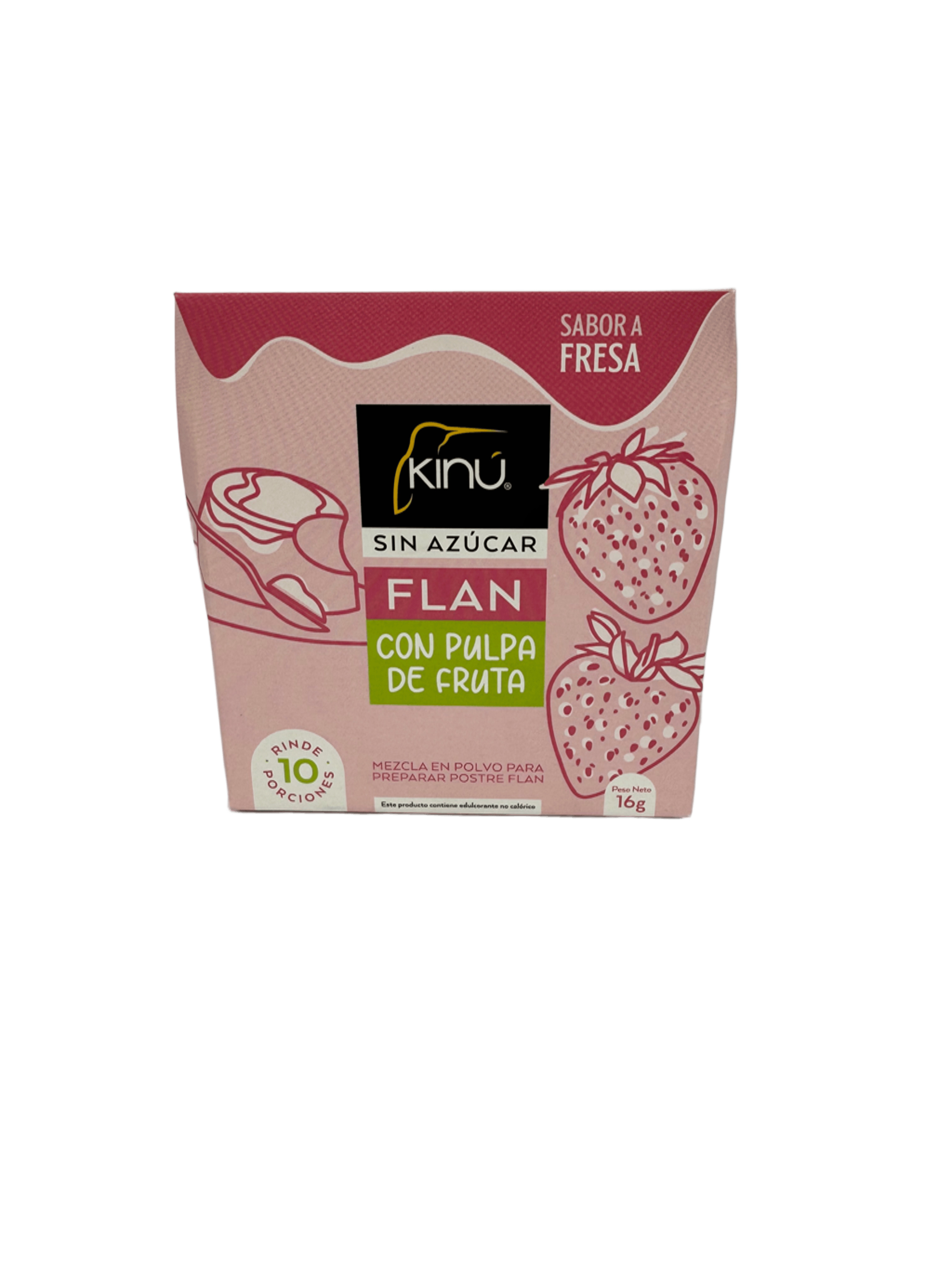 KINU - Flan de fresa con pulpa de fruta