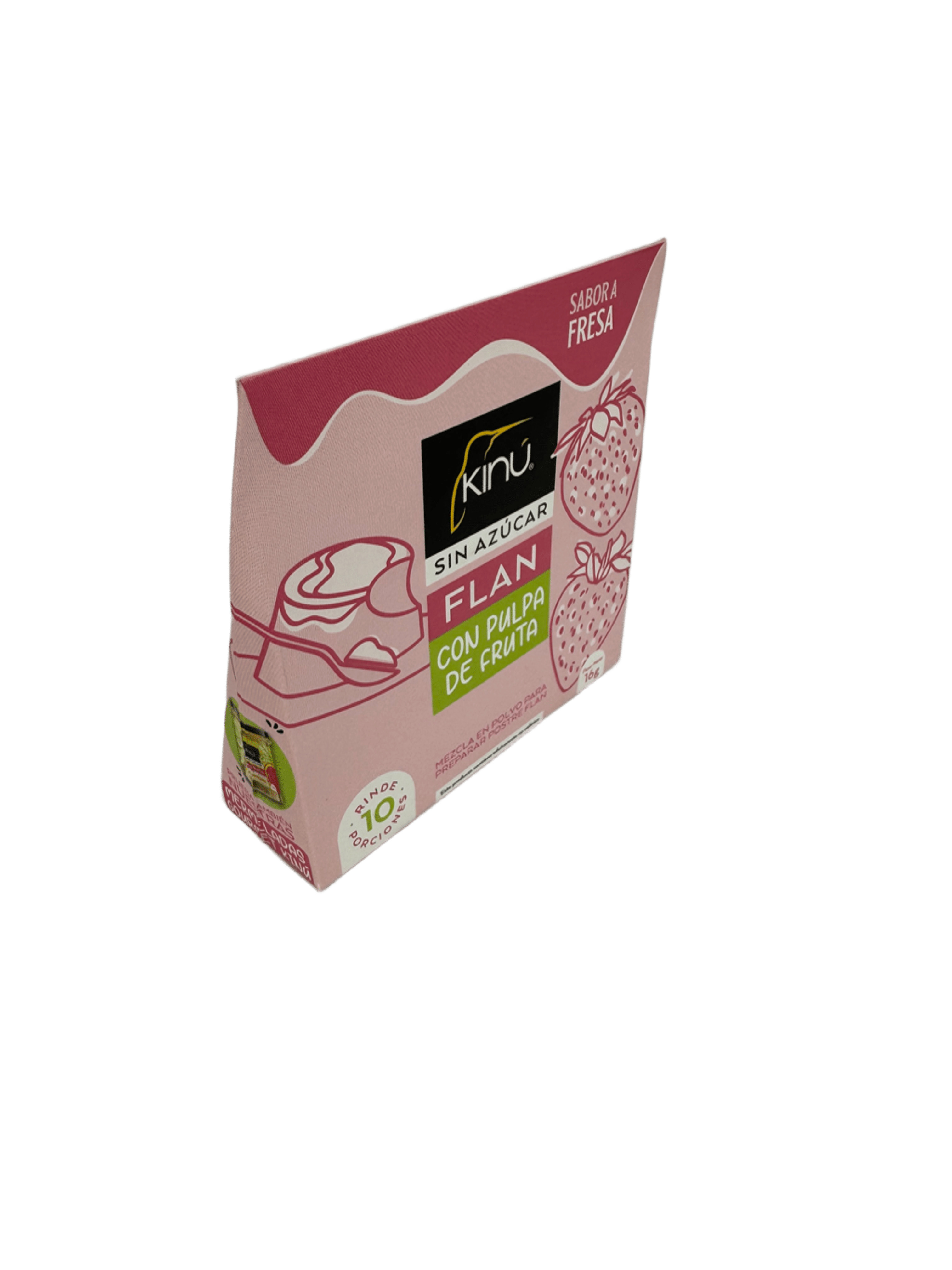 KINU - Flan de fresa con pulpa de fruta