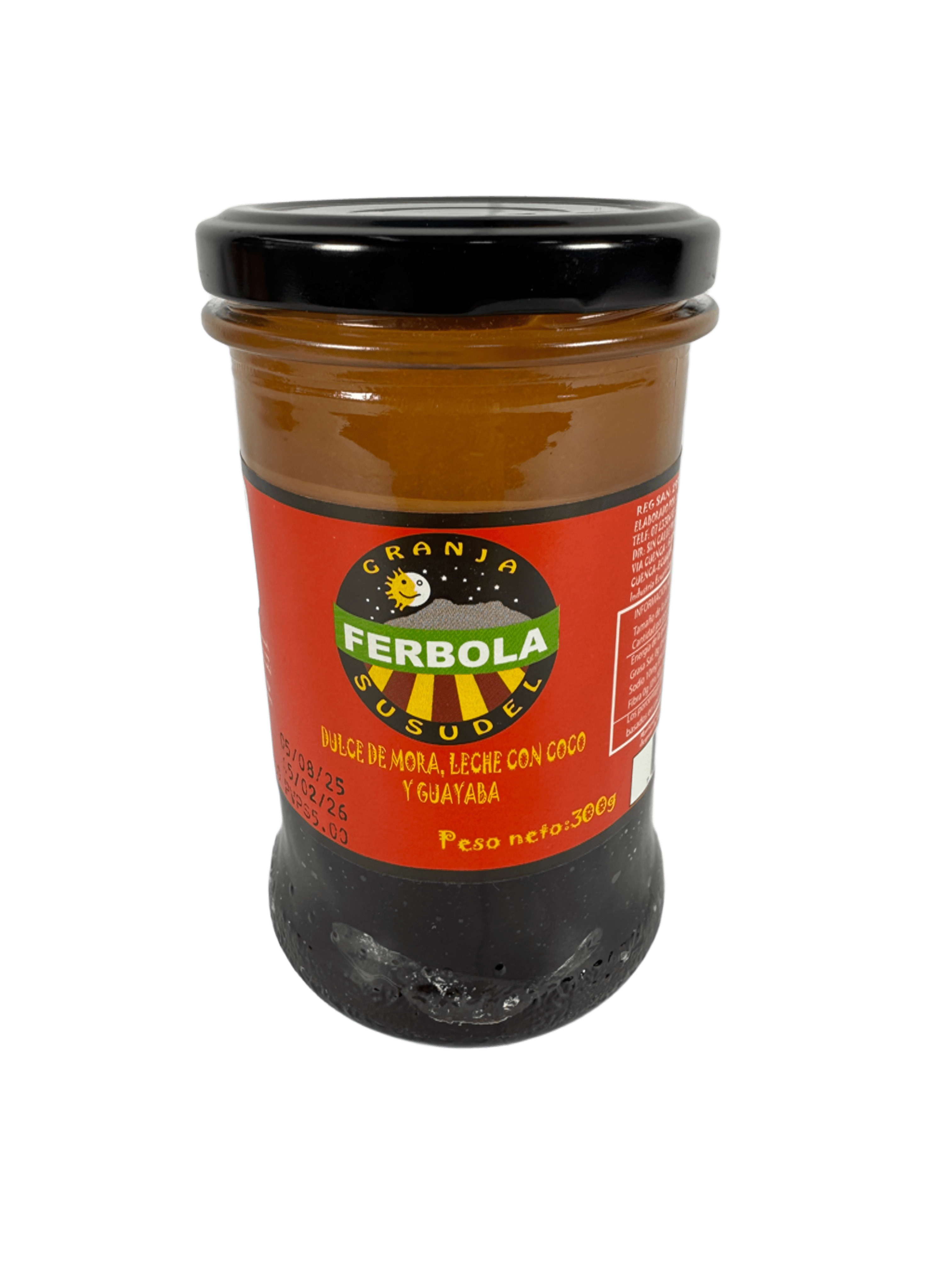 FERBOLA\t- Dulce de mora, leche con coco y guayaba.