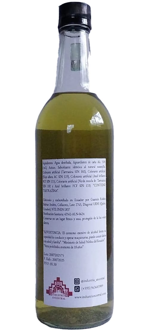 Destello Andino Licor Dulce Sabor Naranjilla 750mL