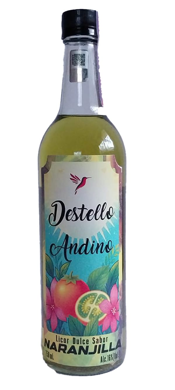 Destello Andino Licor Dulce Sabor Naranjilla 750mL