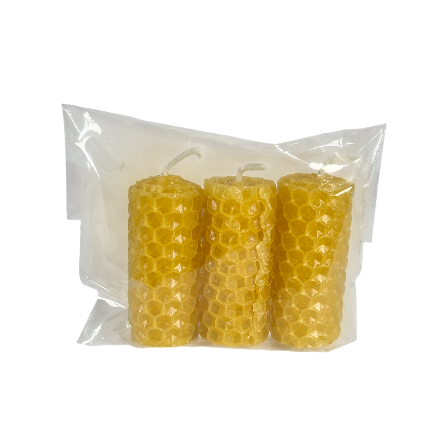 CAMARI - Paquete 3xVela de cera de abeja amarilla