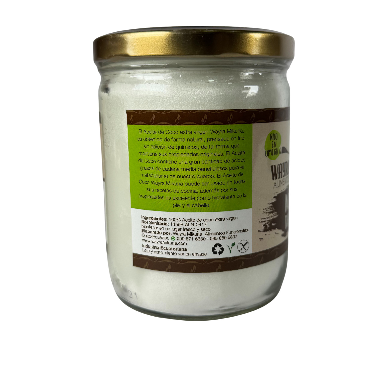 WAYRA MIKUNA - Aceite de coco prensado extra virgen