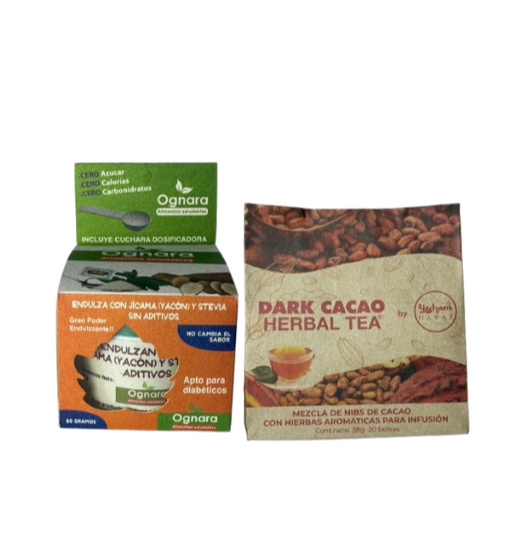 COMBO 1: 1 Funda de infusión de cacao + 1 endulzante de jícama